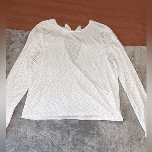 White and Silver Top with Tie Back